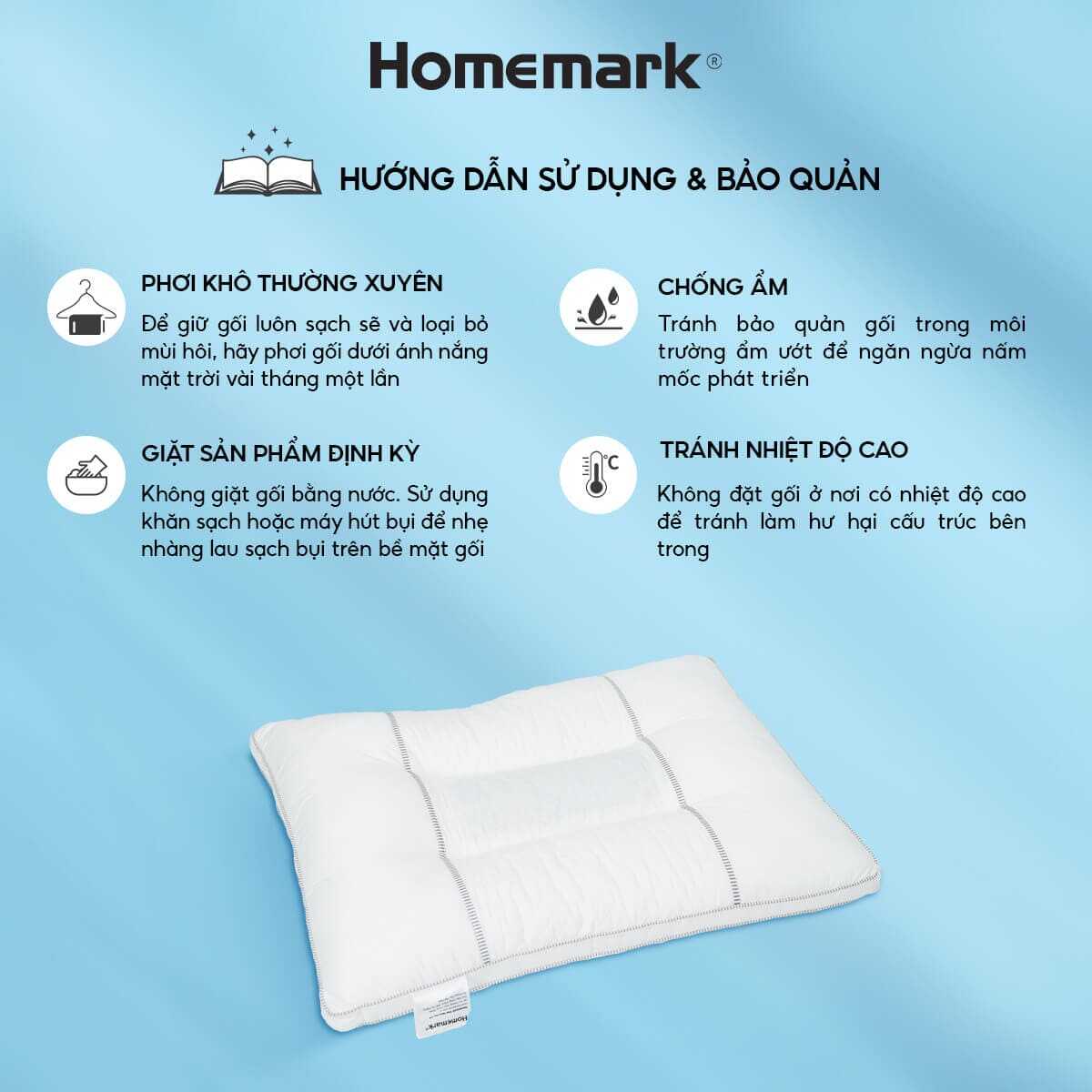 Ruột Gối Kiều Mạch Homemark 50x70cm – Thiết Kế Cao Cấp, Êm Ái, Thoáng Khí, Nâng Đỡ Cổ Vai Gáy