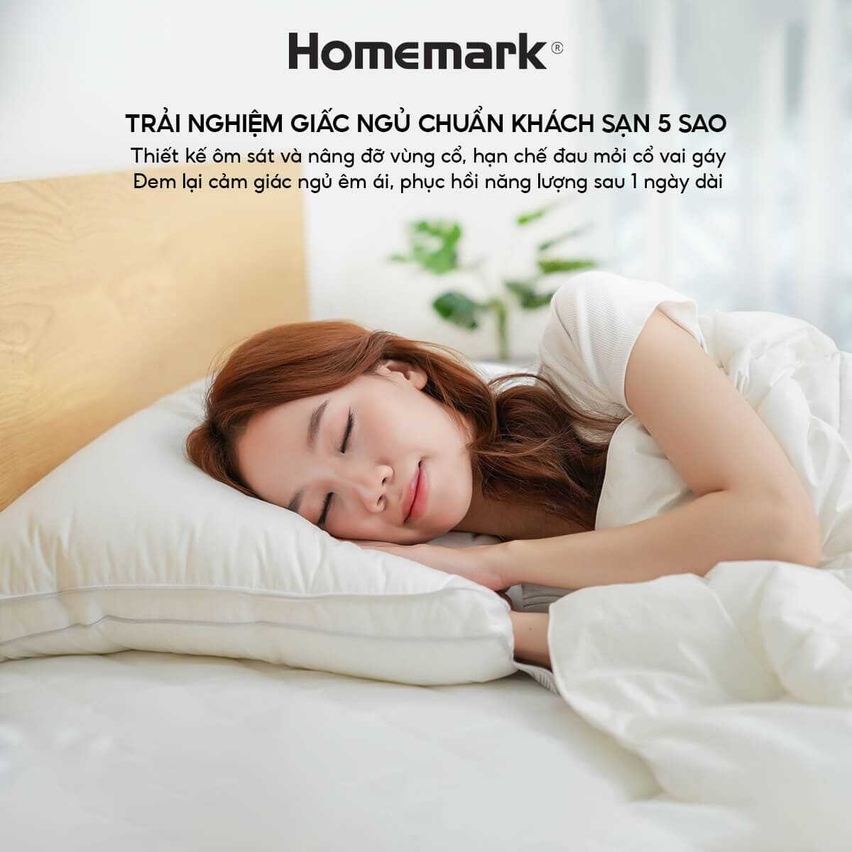 Ruột Gối Lông Vũ 50x70cm Homemark Premium - Êm Ái, Thoáng Khí, Chống Xẹp Lún, Chống Bám Bụi, Cao Cấp