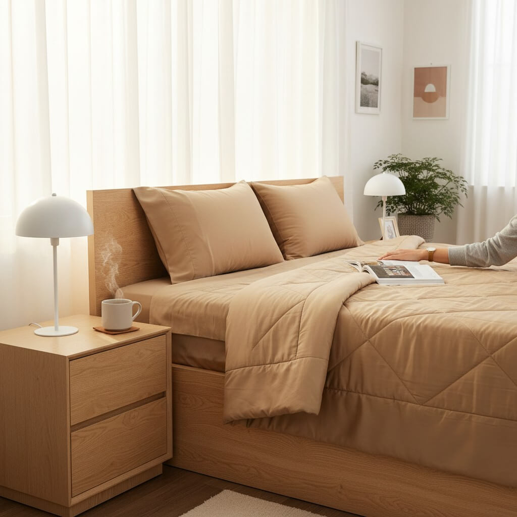 Chạm Một Lần Nhớ Cả Đêm: Trải Nghiệm Chăn Ga Lụa Tencel 60s Mềm Mịn & Mát Lạnh Tự Nhiên