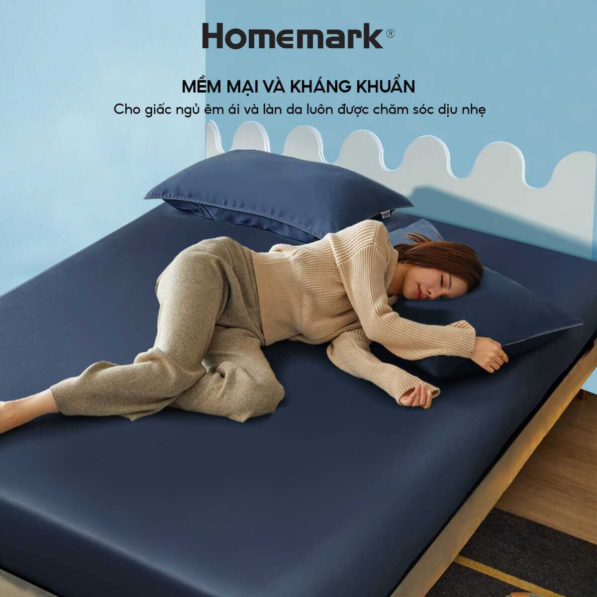 Ga Giường Tencel 60s Cao Cấp Homemark 160x200 180x200 Lụa Mềm Mịn, Thoáng Khí, Sang Trọng