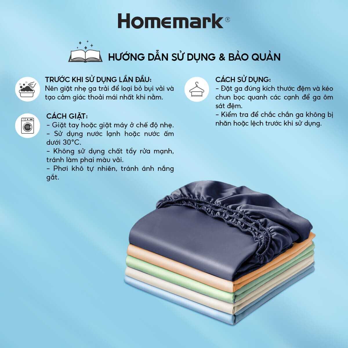 Ga Giường Tencel 60s Cao Cấp Homemark 160x200 180x200 Lụa Mềm Mịn, Thoáng Khí, Sang Trọng