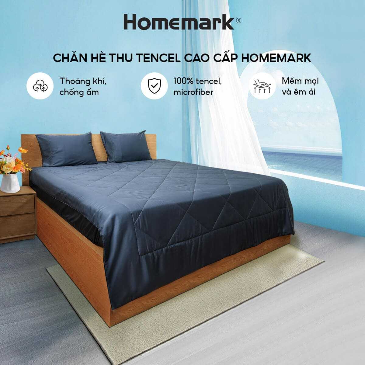 Chăn Hè Cao Cấp Homemark 200x220 – Vải Tencel Mềm Mịn, Chống Dị Ứng, Thoáng Khí