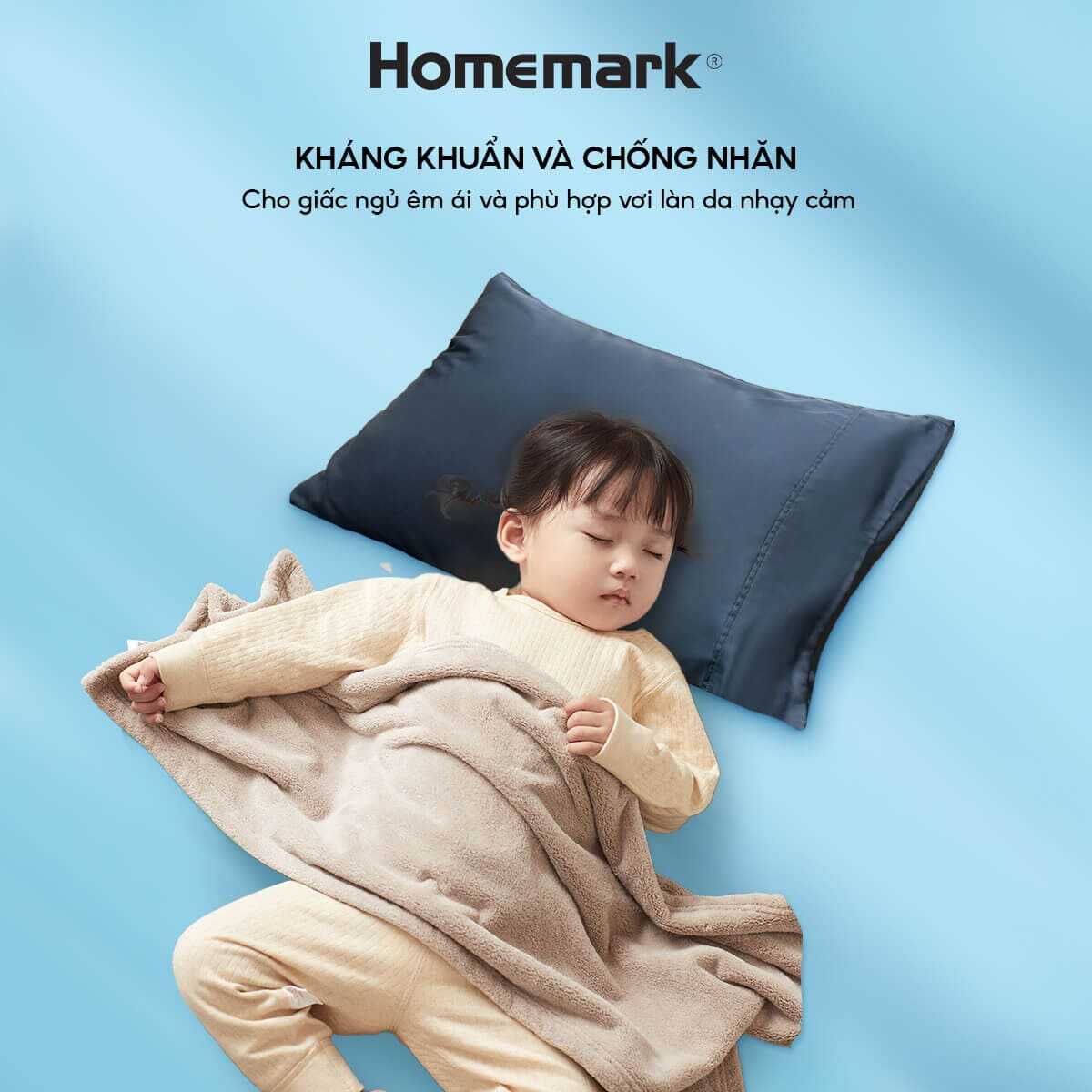Vỏ Gối Tencel 60s Homemark 50x70cm Lụa Mềm Mịn, Thoáng Mát, Chống Nhăn, Kháng Khuẩn