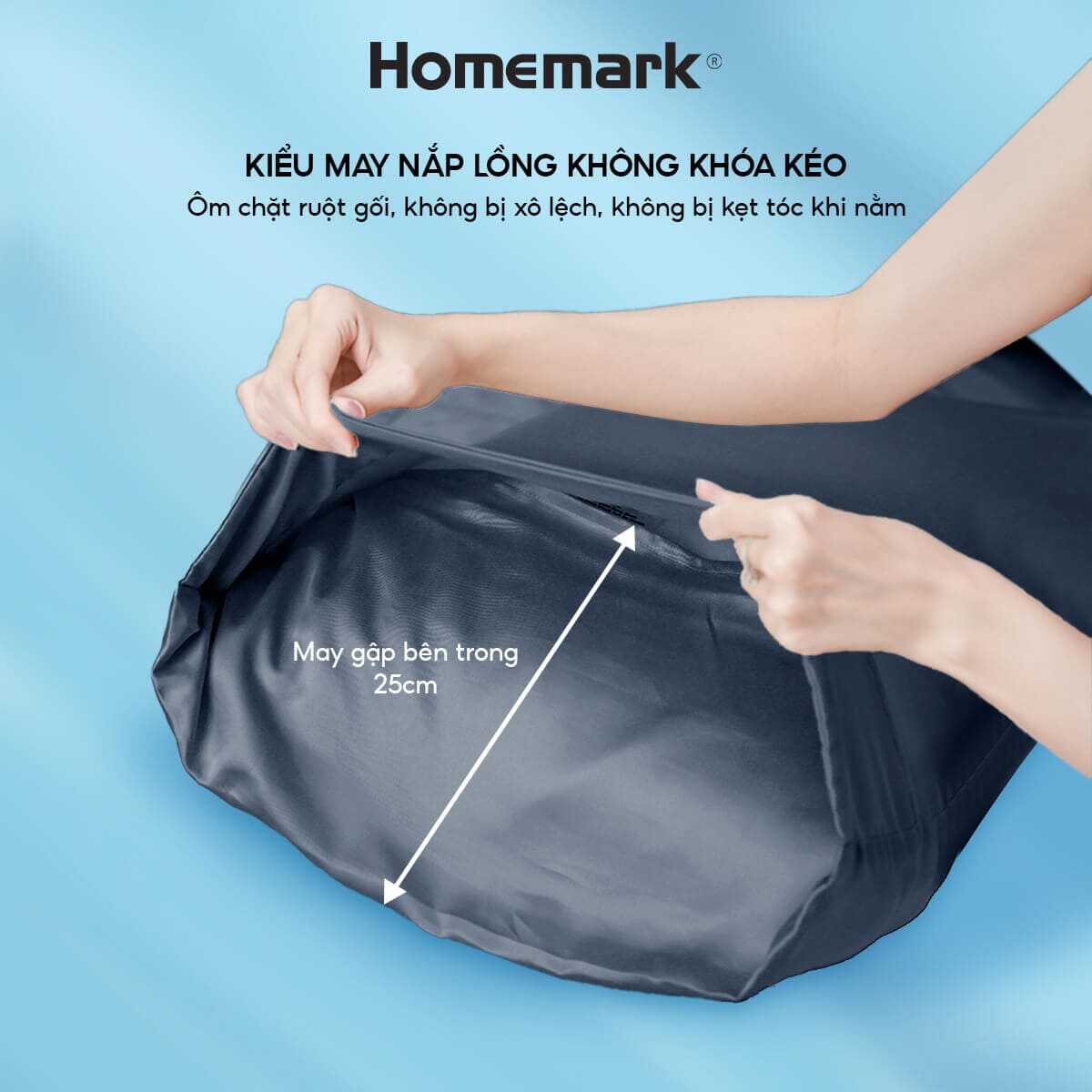 Vỏ Gối Tencel 60s Homemark 50x70cm Lụa Mềm Mịn, Thoáng Mát, Chống Nhăn, Kháng Khuẩn