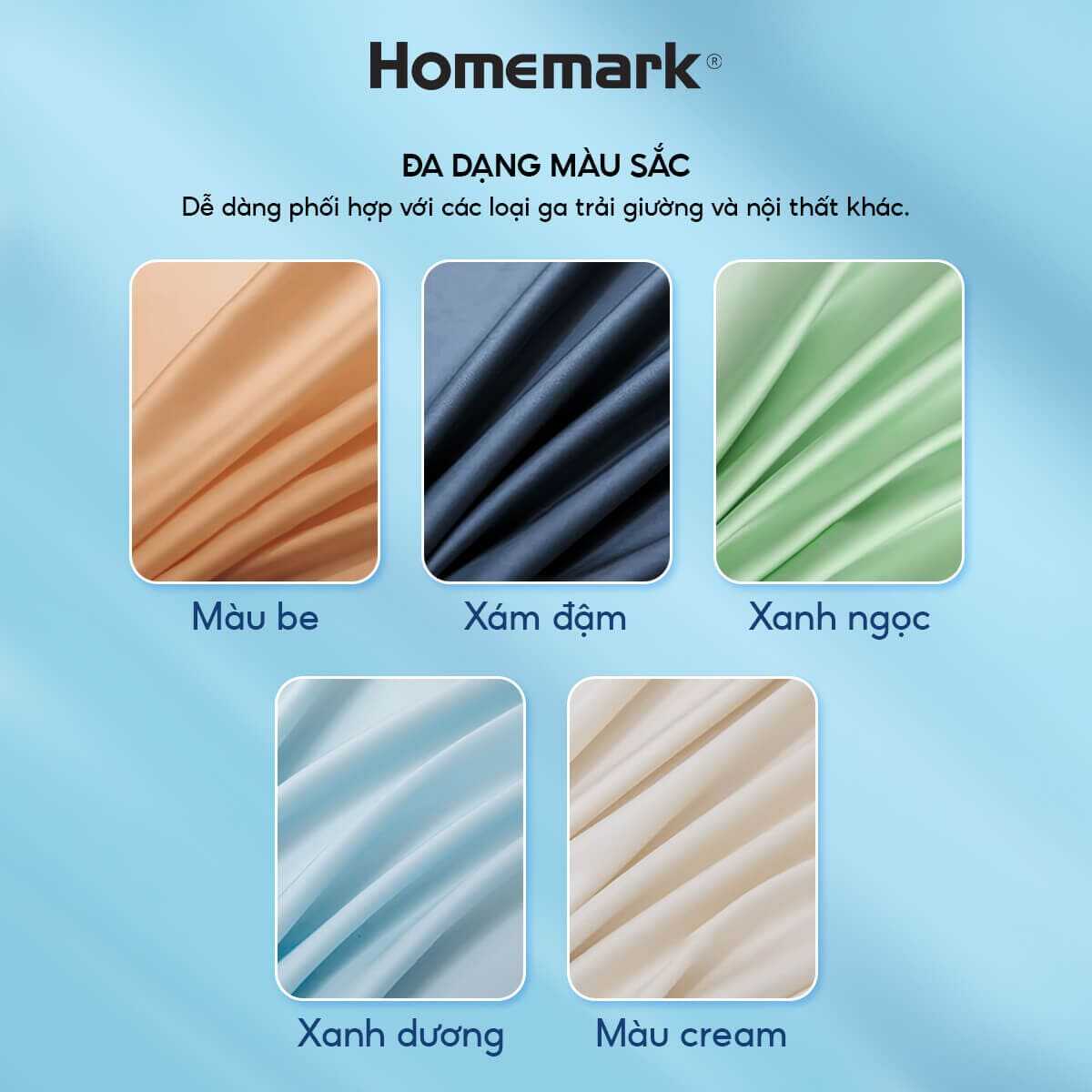 Vỏ Gối Tencel 60s Homemark 50x70cm Lụa Mềm Mịn, Thoáng Mát, Chống Nhăn, Kháng Khuẩn