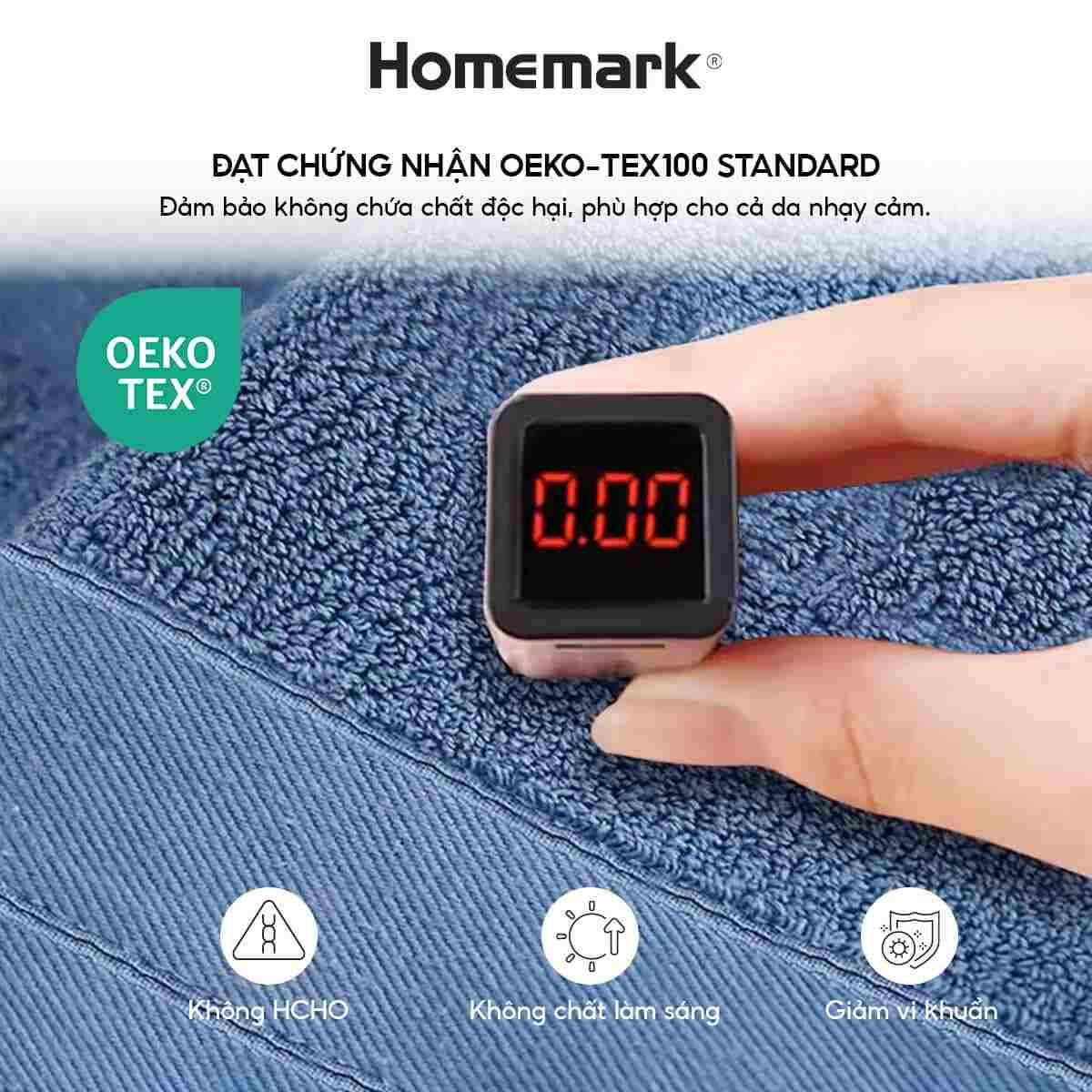 Khăn Tắm Cotton Pakistan Cao Cấp Homemark Dày Mềm, Không Phai Màu, Thấm Hút Tốt