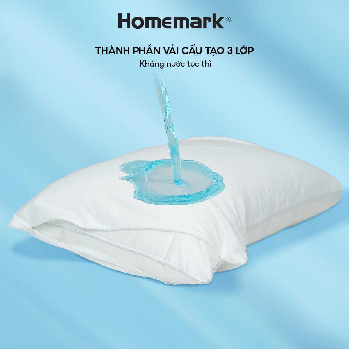 Vỏ Bảo Vệ Ruột Gối Homemark 50x70cm Chống Thấm, Chống Bụi, Thoáng Khí, Khóa Kéo Tiện Dụng
