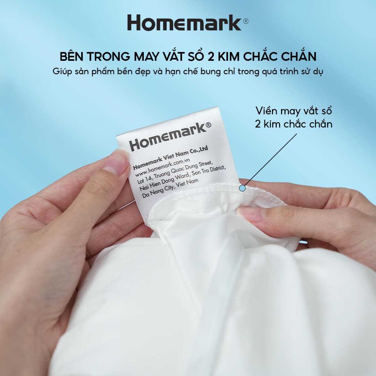 Vỏ Bảo Vệ Ruột Gối Homemark 50x70cm Chống Thấm, Chống Bụi, Thoáng Khí, Khóa Kéo Tiện Dụng