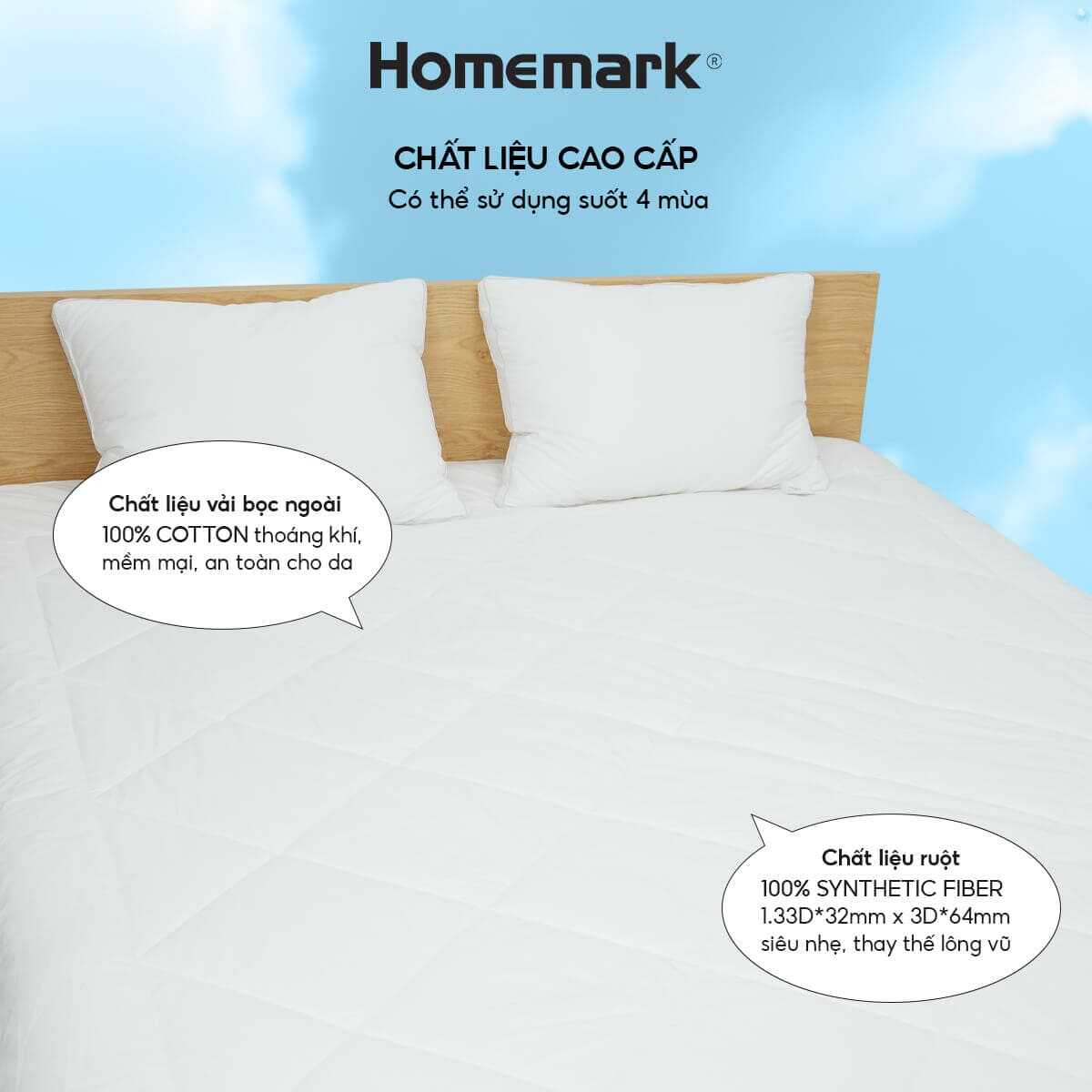 Ruột Chăn Bông Lông Vũ Nhân Tạo Homemark 100% Sợi Synthetic Fiber Siêu Nhẹ, Thoáng Khí, 200x220cm