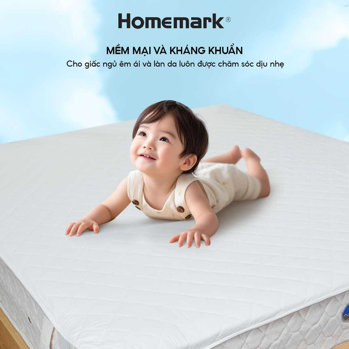 Tấm Bảo Vệ Nệm Chống Thấm Homemark 4 Lớp Bảo Vệ, Ngăn Bụi Bẩn, Dễ Vệ Sinh, Giữ Nệm Sạch Như Mới